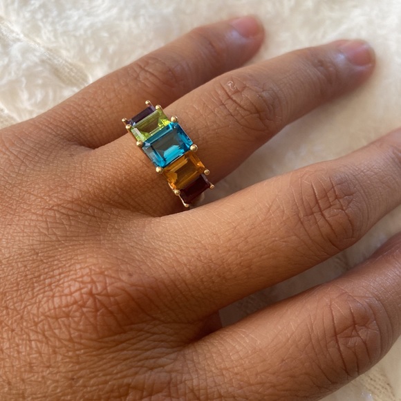 Multi gemstone 14k ring - Picture 5 of 8